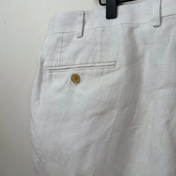 Lauren Ralph Lauren white 100% Linen Trouser Pants size Large - Picture 7 of 11